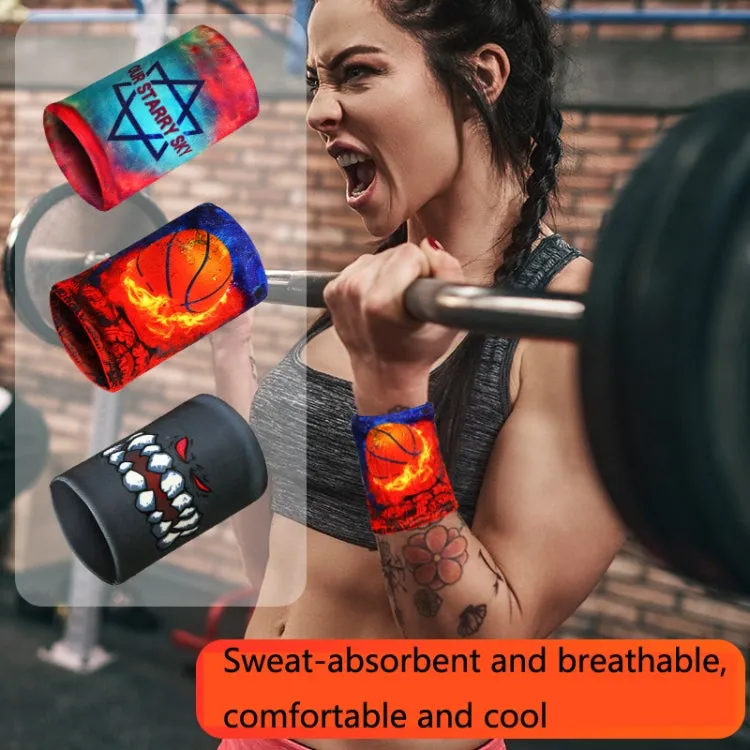 Sports Fitness Elastic Wristbands Absorbing Sweat Playing Ball Riding Wiping Sweat Cold Wristbands, Specification: M(Sky)