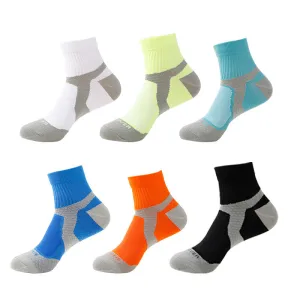 Sweat Absorbing Sports Socks Multicolor Casual Running Socks 6 Packs