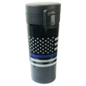 Thin Blue Line American Flag Coffee, Vacuum Tumbler