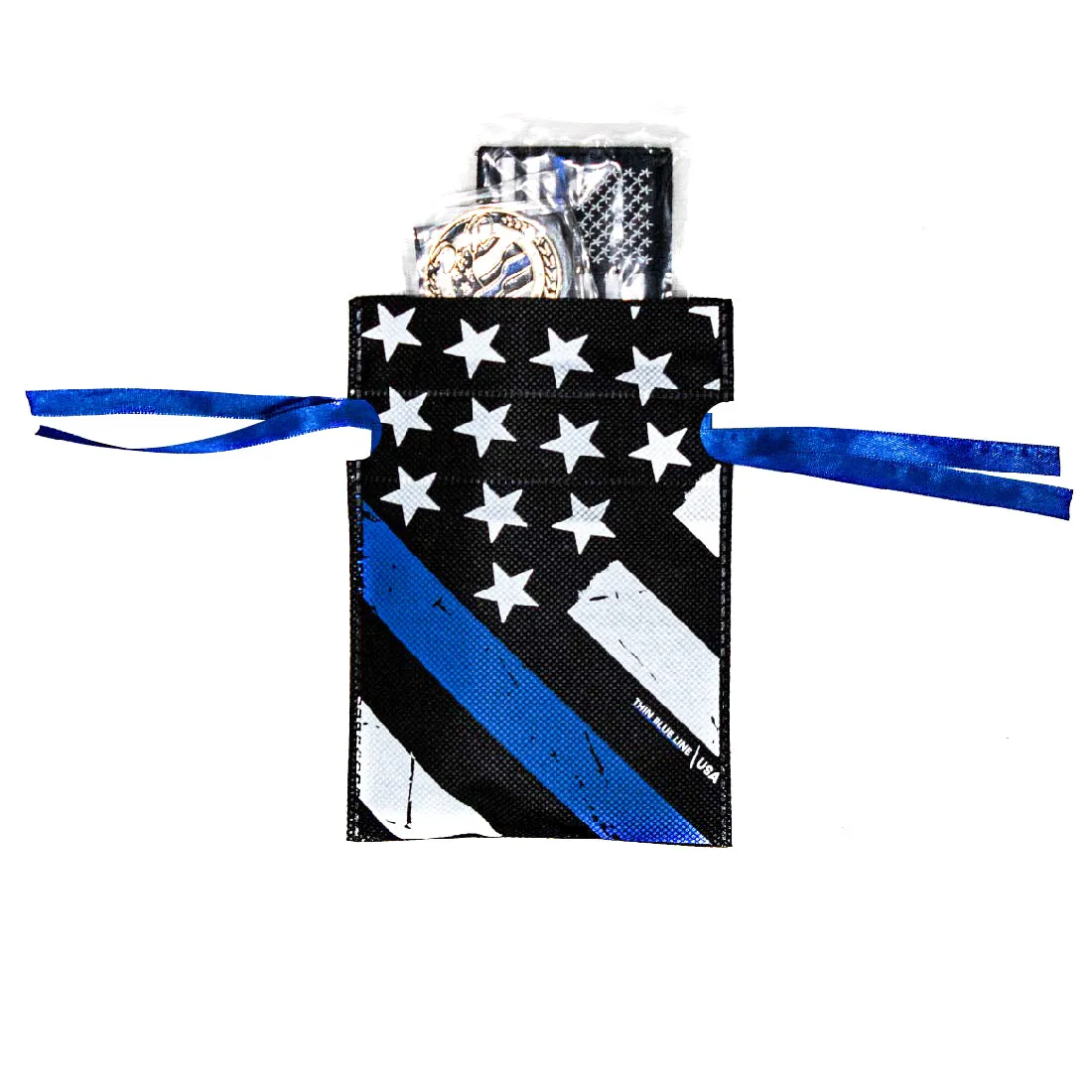 Thin Blue Line Empty Gift Bag, 10 Pack