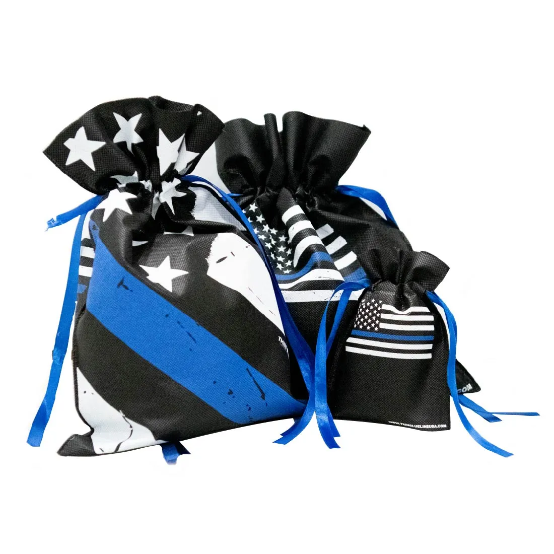 Thin Blue Line Empty Gift Bag, 10 Pack