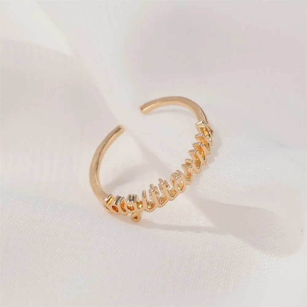 Thin Open Gold Zodiac Rings