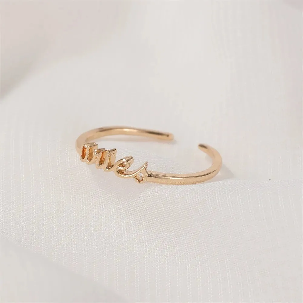 Thin Open Gold Zodiac Rings