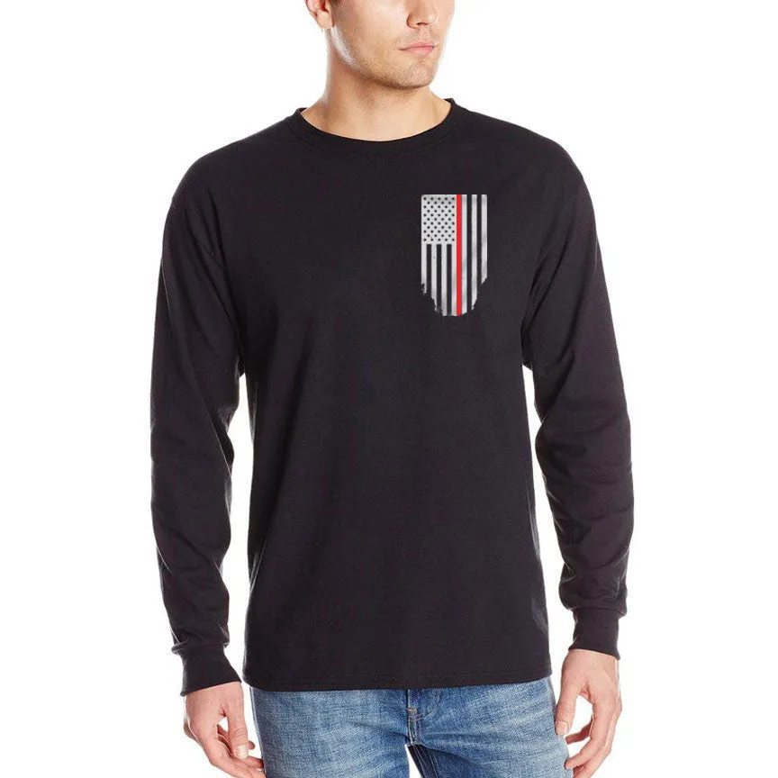 Thin Red Line Flag Long Sleeve T-Shirt