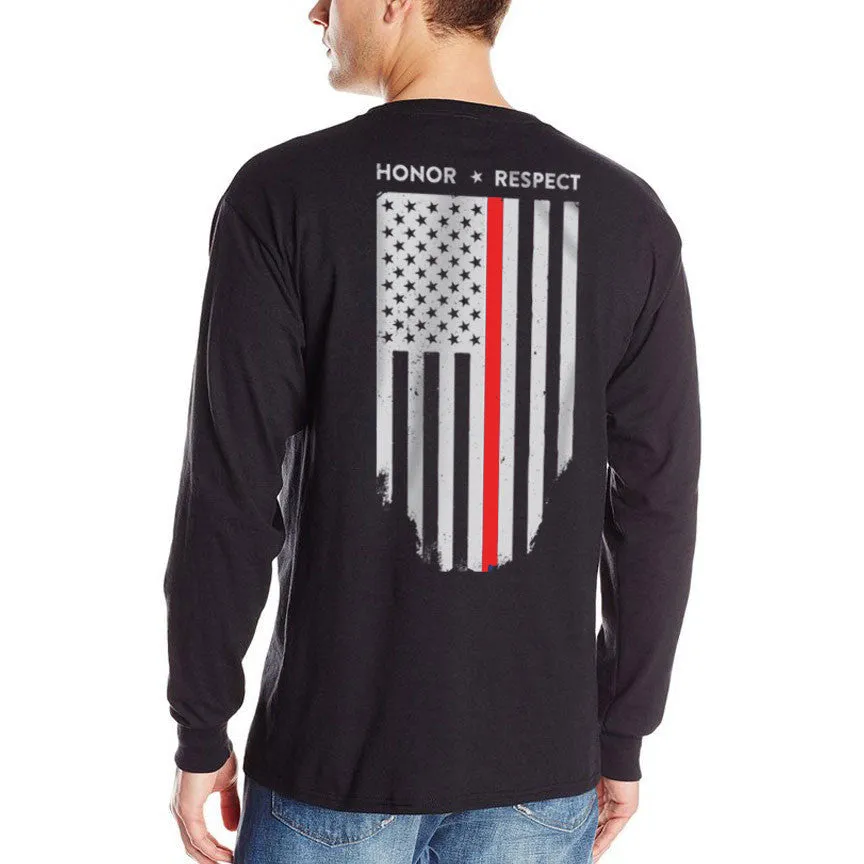 Thin Red Line Flag Long Sleeve T-Shirt