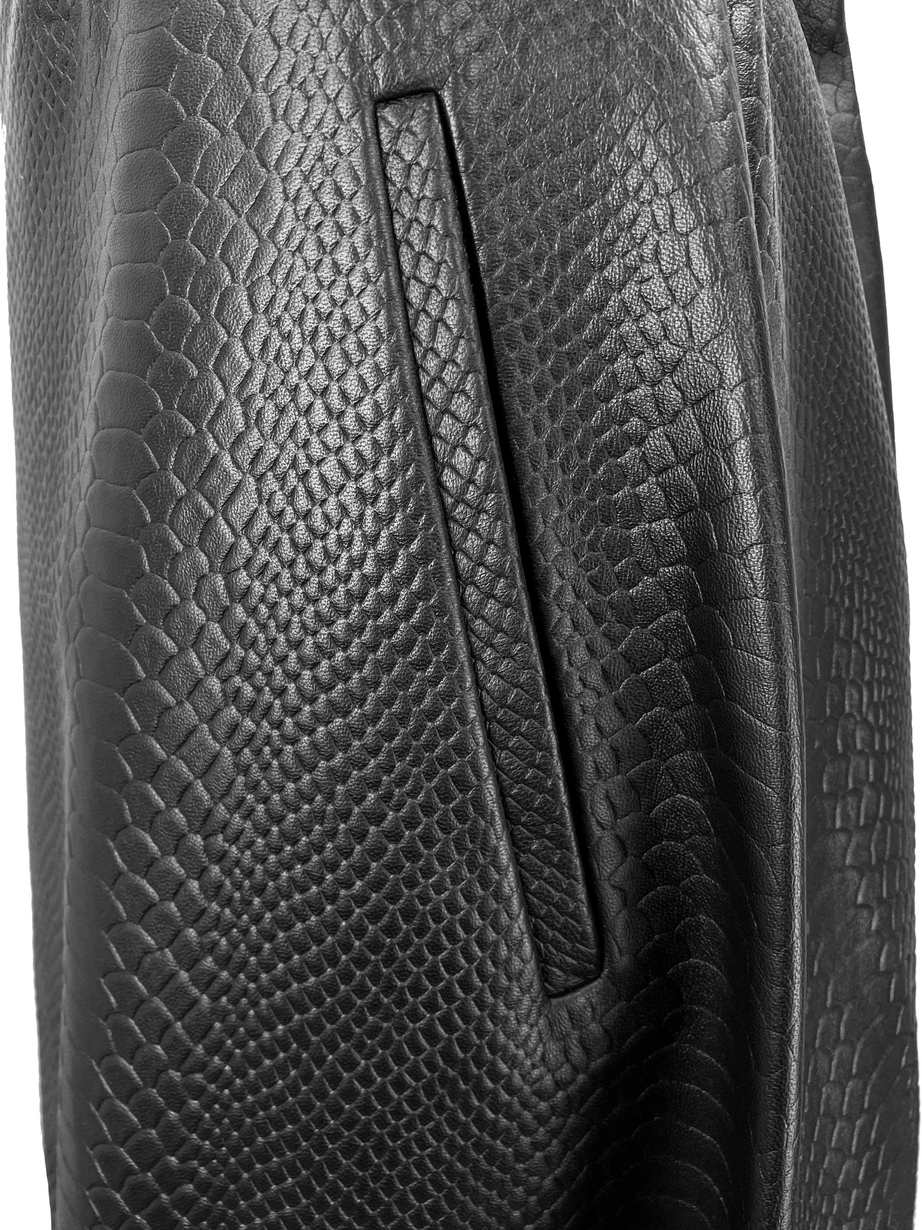 Tibi Python Embossed Circle Skirt in Black