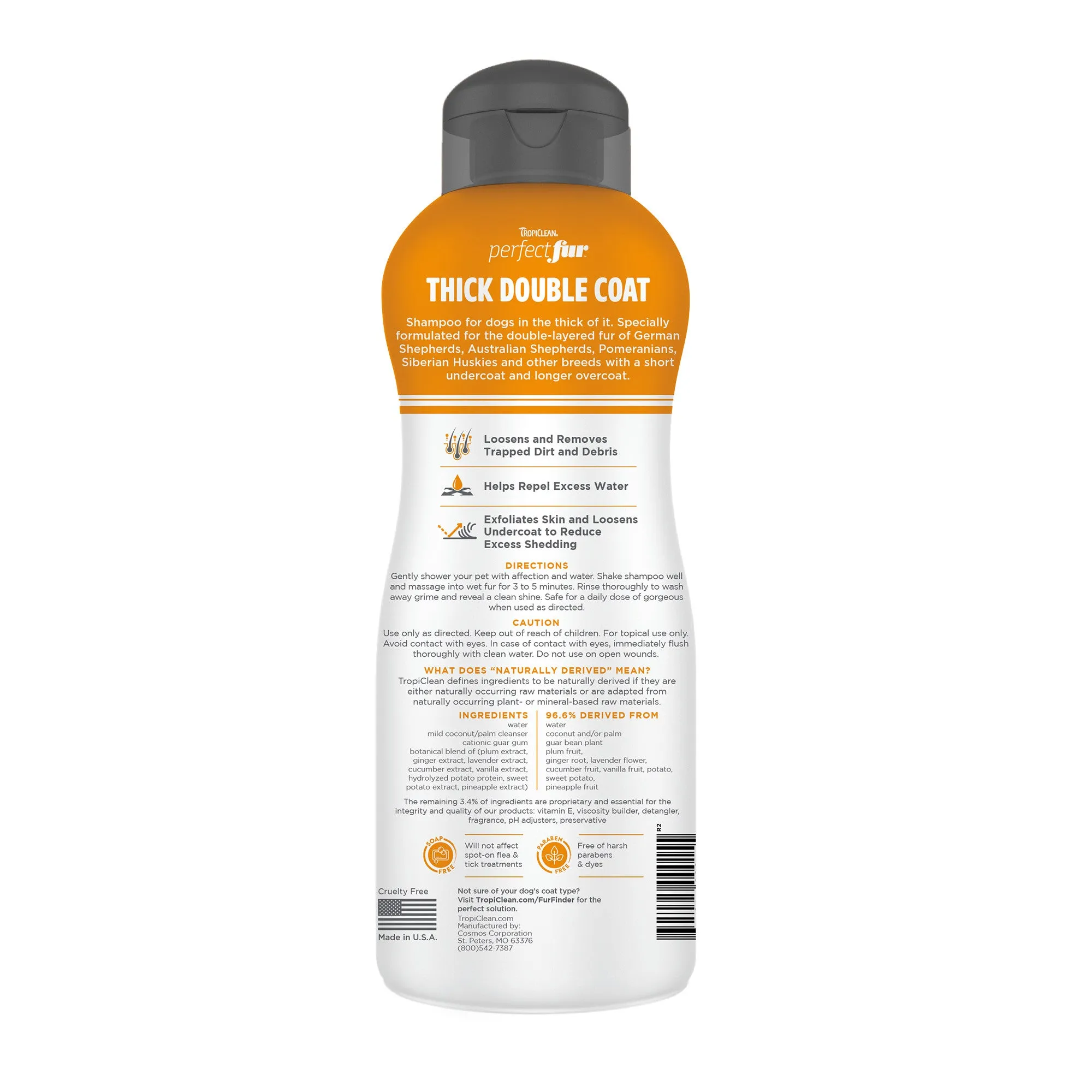 TropiClean PerfectFur Shampoo Thick Double Coat 473ml