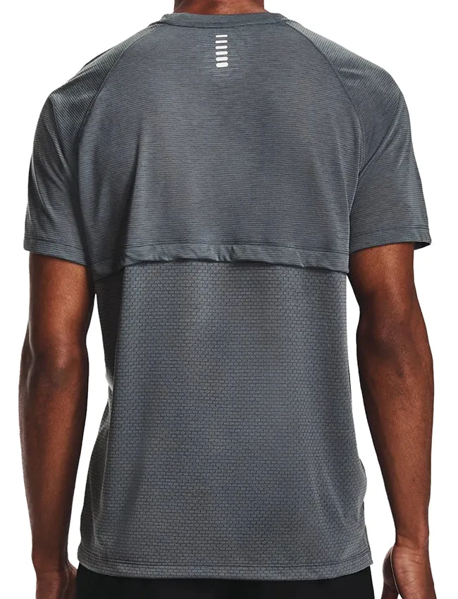 Under Armour Mens Streaker Run T Shirt Pitch Grey Reflective