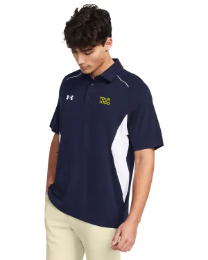 Under Armour Mens Title Custom Polos 2.0, Medium Navy