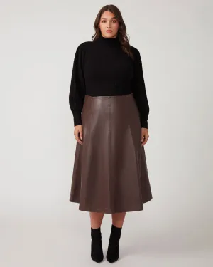 Vegan Leather Midi Skirt