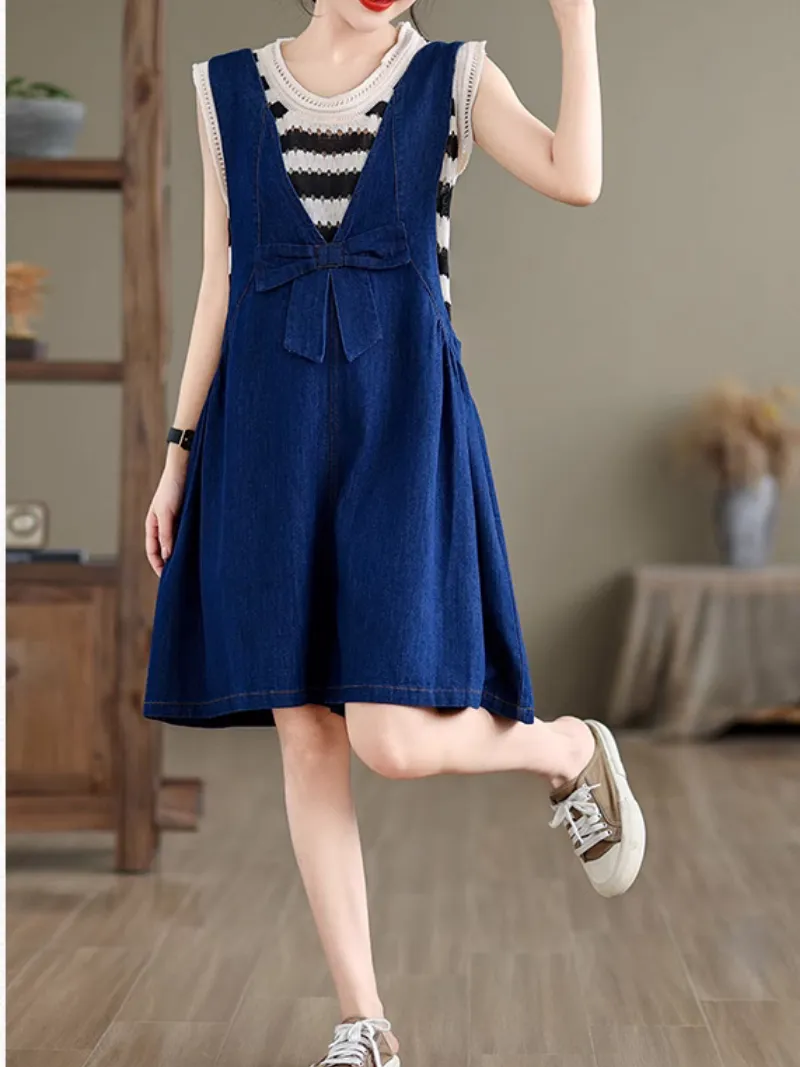 Women's Comfortable Wide-Leg Shorts Overalls Dungarees