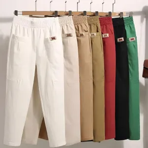 Women's Elastic Waist Cotton Pants