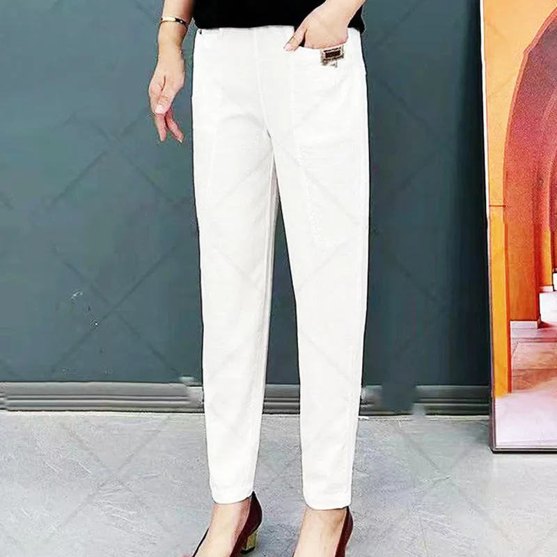 Women's Elastic Waist Cotton Pants