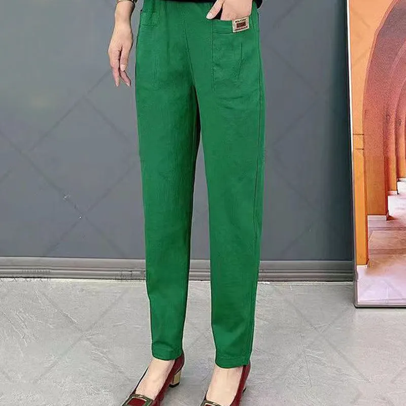 Women's Elastic Waist Cotton Pants