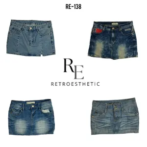 Y2K Micro Mini Denim Skirts (RE-138)