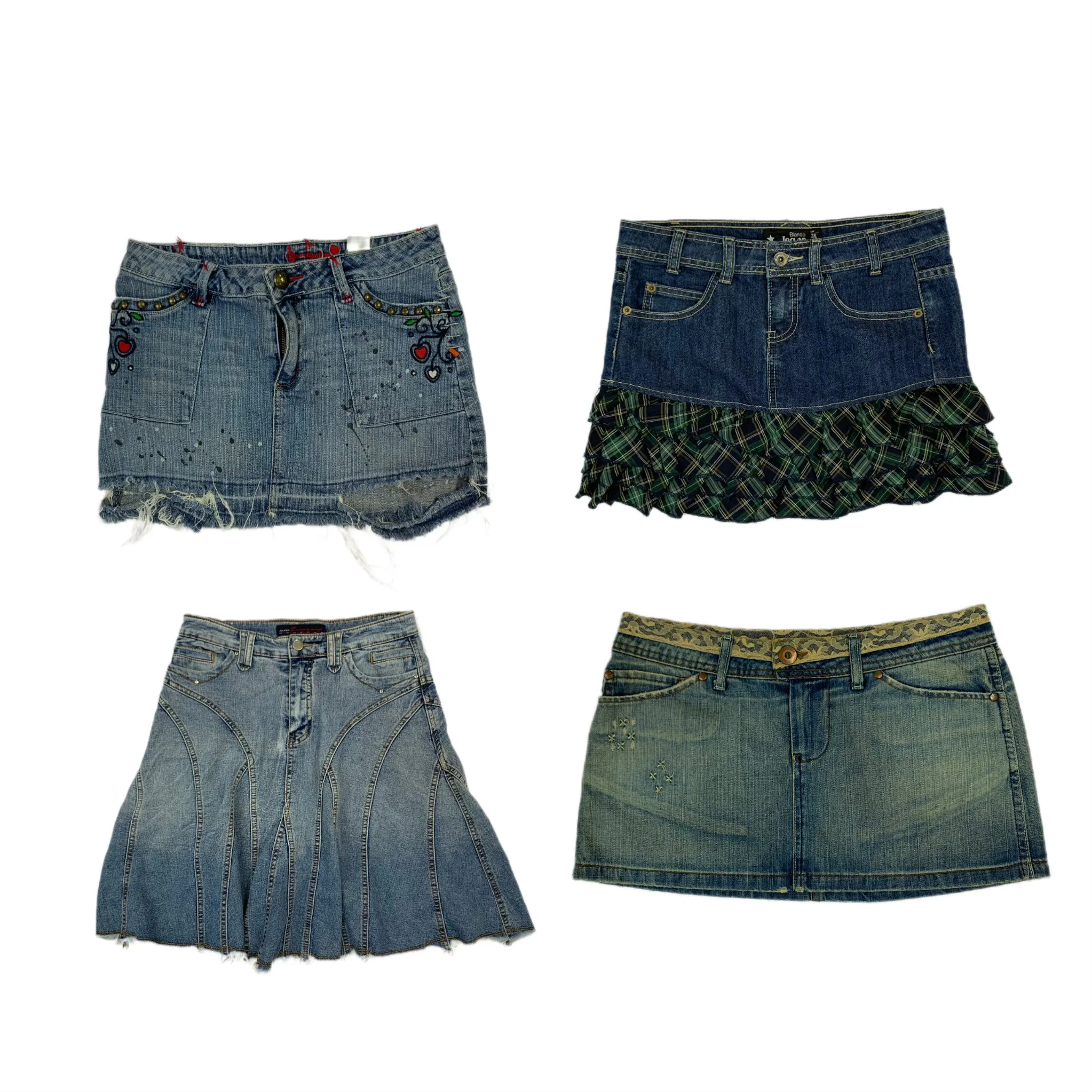 Y2k statement: denim mini skirts (NS-351)