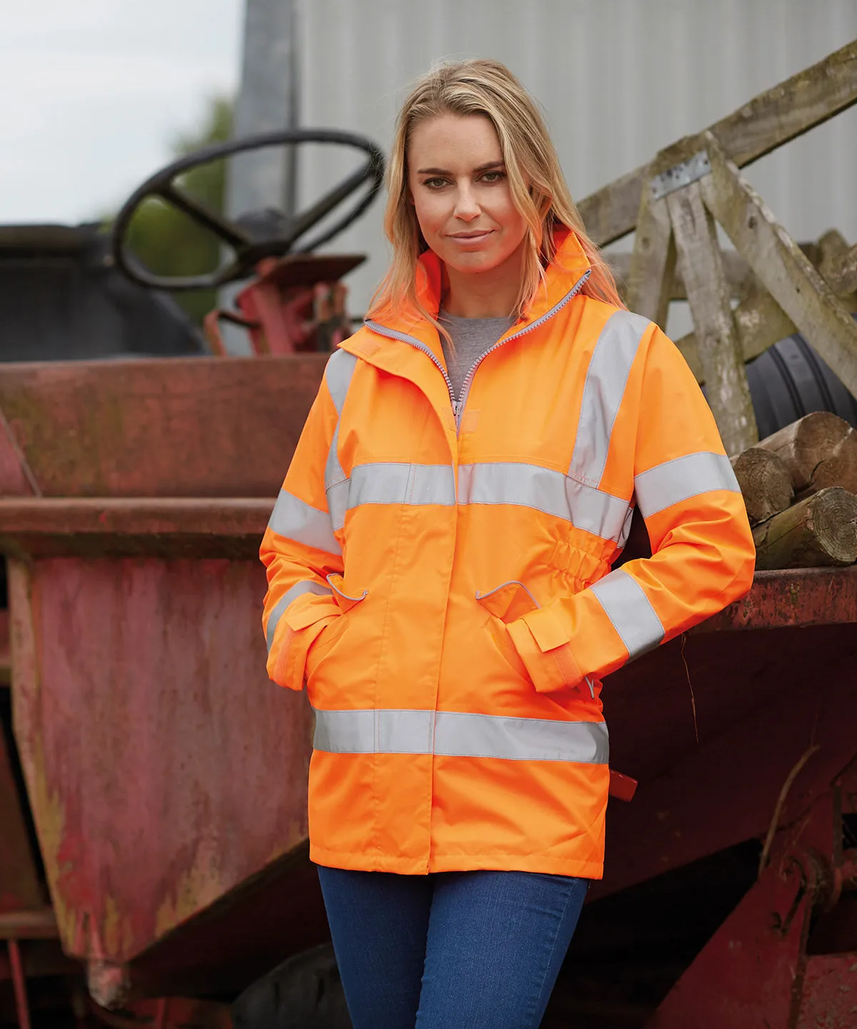 Yellow - Women's hi-vis executive jacket (HVP189)