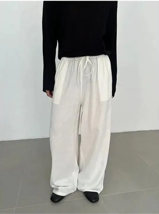 Zhou Elastic Drawcord Waist Pants